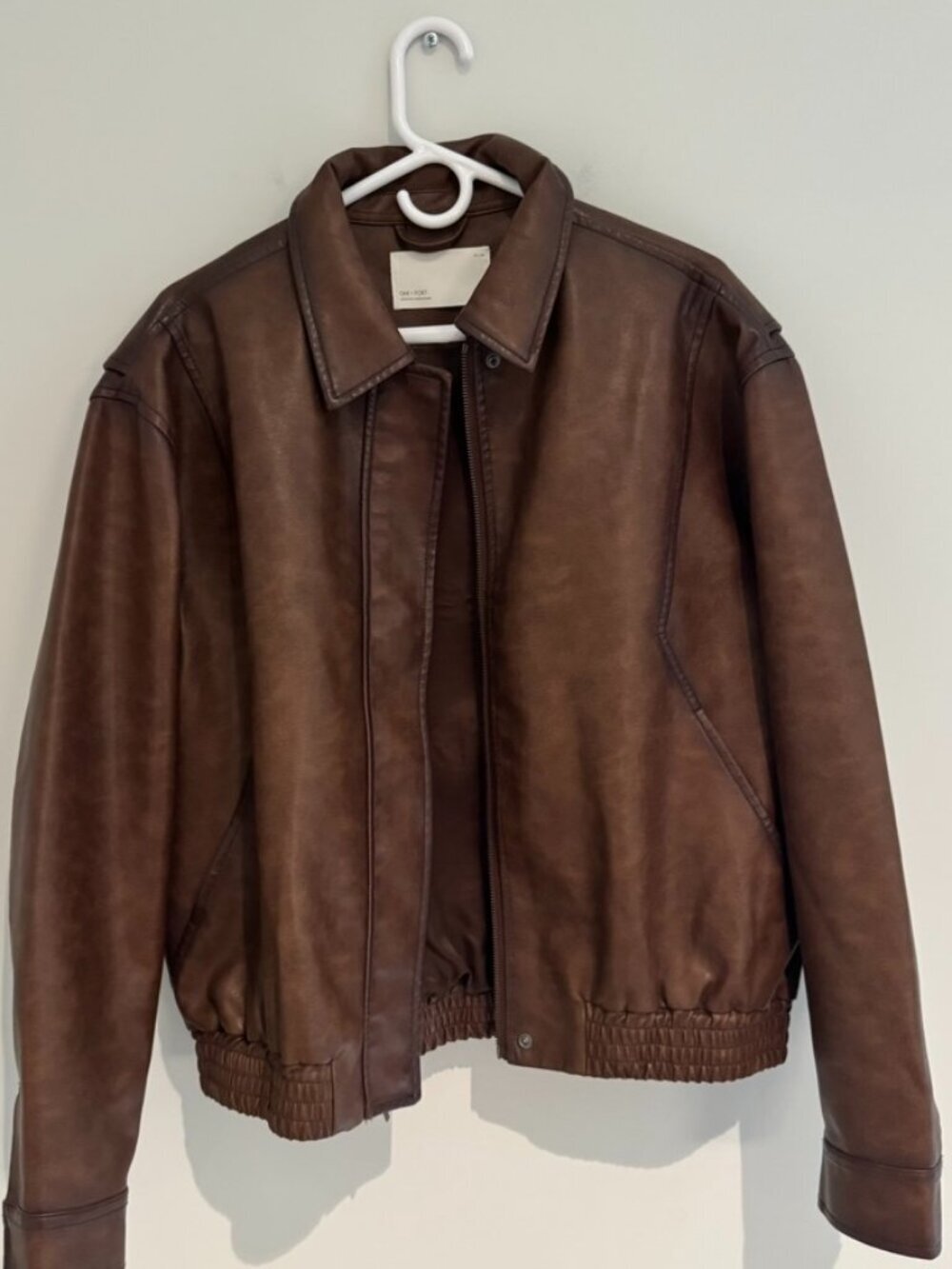 Oak + Fort Brown Bomber Vegan Leather Jacket Size Medium Like New